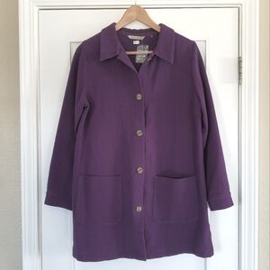 Soft Surroundings Long Button Front Cardigan Topper Shirt Gauze Cotton